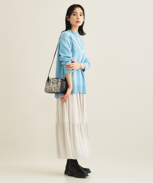 INDIVI(インディヴィ)の「【体型カバー/ウール混】ハイネックニット(ニット/セーター・レディース・ブラック/ワインレッド/ベージュ系8/ホワイト系5/サックスブルー・38/13/05/15 )」の21枚目の写真