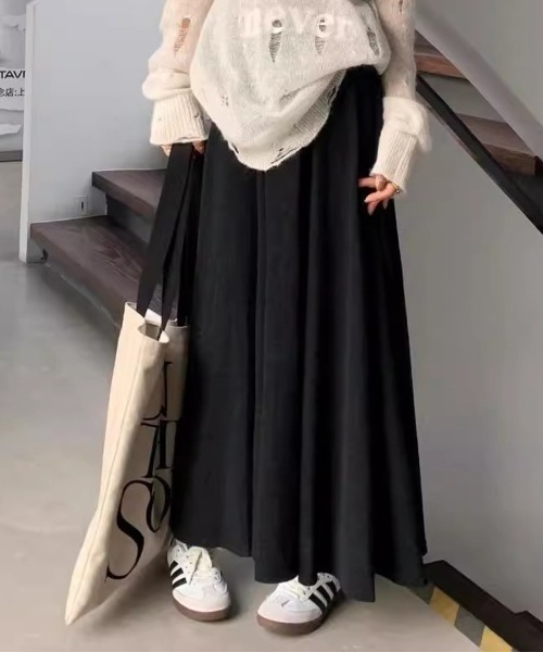 Flugge（フラッジー）の「ドレープロングスカート（スカート・レディース・ブラック/ベージュ・LARGE/MEDIUM）」の2枚目の写真