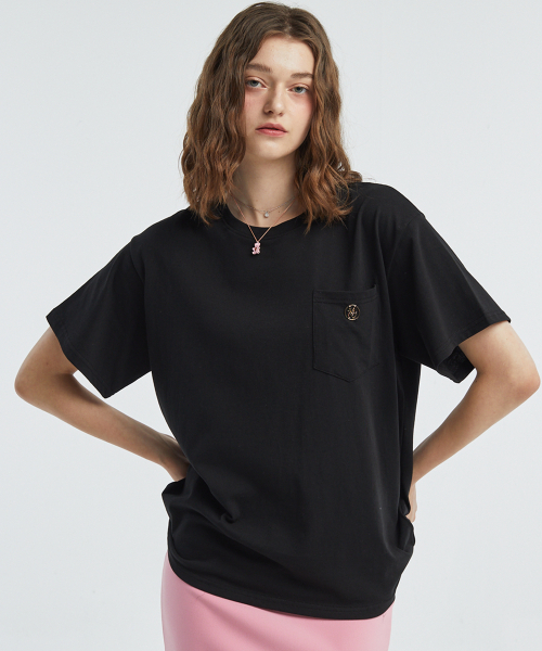 manavis7（マナビスセブン）の「ポケットラウンドTシャツ[ブラック]（Tシャツ/カットソー・レディース・ブラック・FREE）」の3枚目の写真