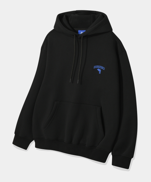 DOLPHIN WAVE APPAREL(ドルフィンウェーブアパレル)の「ドルフィンチェーン刺繍裏起毛フードブラック(パーカー・メンズ・その他・MEDIUM/LARGE/X-LARGE)」の1枚目の写真