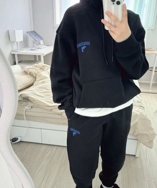 DOLPHIN WAVE APPAREL(ドルフィンウェーブアパレル)の「ドルフィンチェーン刺繍裏起毛フードブラック(パーカー・メンズ・その他・MEDIUM/LARGE/X-LARGE)」の17枚目の写真
