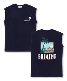 ブリーダーオーバーサイズノースリーブTシャツネイビー