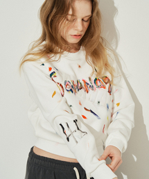 SARANAGI（サラナギ）の「SE0583- crop sweatshirt (ivory-color)（スウェット）」