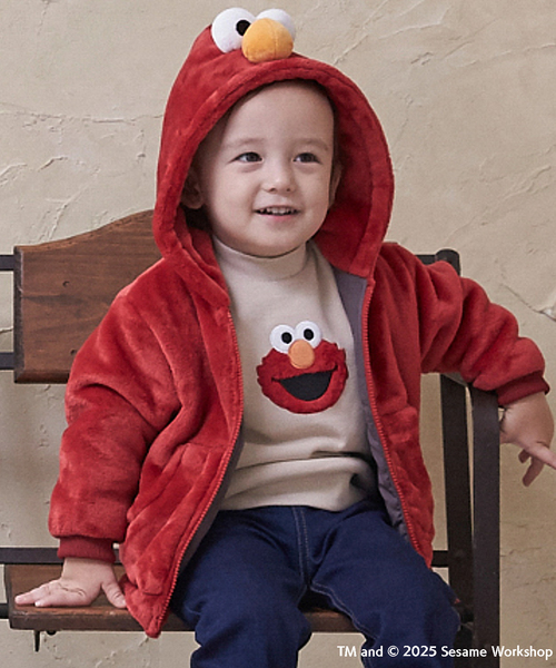 petit main（プティマイン）の「【SESAME STREET】もこもこパーカー（パーカー・キッズ・レッド/ブルー/ピンク・80ｃｍ/90cm/130cm/120cm/100cm/110cm）」の3枚目の写真