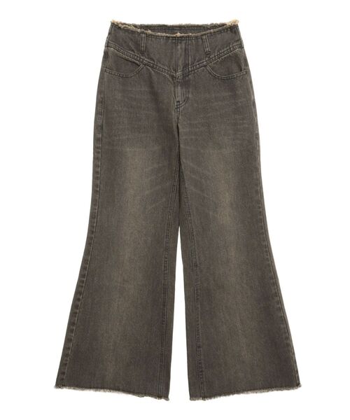 CALNAMUR(カルナムール)の「ローライズフレアデニムパンツ(その他パンツ・レディース・ライトブルー/ブラック・SMALL/MEDIUM)」の5枚目の写真