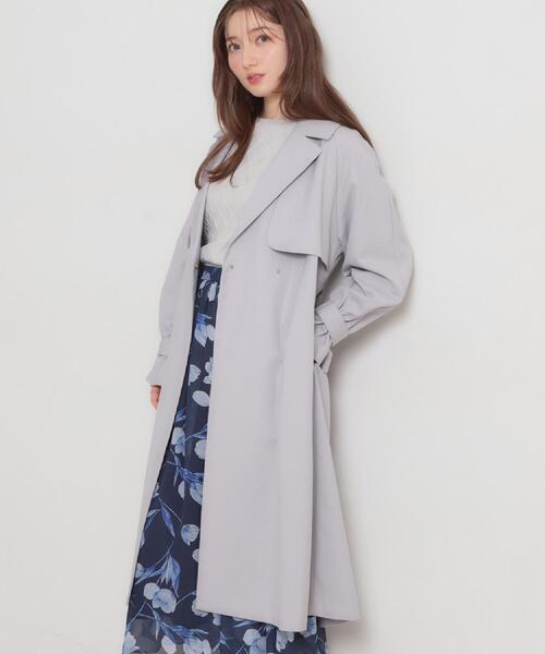 couture brooch（クチュールブローチ）の「【撥水・ハレの日・通勤】ロングトレンチコート（トレンチコート・レディース・ライトグレー/アイボリー/ベージュ・42/40/38/36）」の3枚目の写真