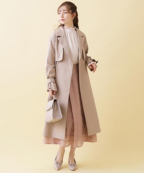 セール】【撥水・ハレの日・通勤】ロングトレンチコート（トレンチ
