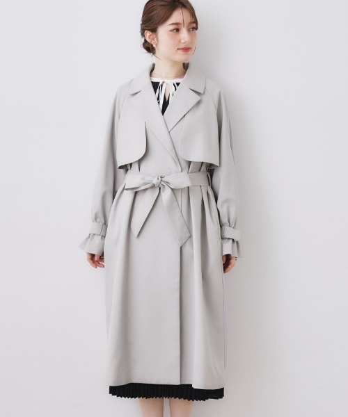 couture brooch（クチュールブローチ）の「【撥水・ハレの日・通勤】ロングトレンチコート（トレンチコート・レディース・ライトグレー/アイボリー/ベージュ・42/40/38/36）」の13枚目の写真
