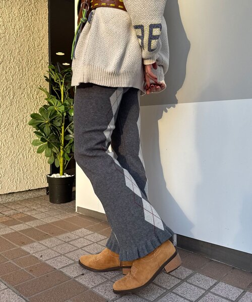 CIAOPANIC(チャオパニック)の「アーガイルニットフリルパンツ(その他パンツ・レディース・ブラウン/グレー/ベージュ・ONE SIZE)」の17枚目の写真