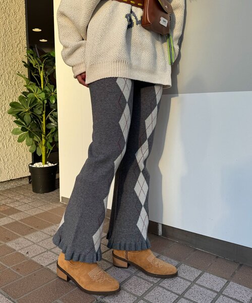 CIAOPANIC(チャオパニック)の「アーガイルニットフリルパンツ(その他パンツ・レディース・ブラウン/グレー/ベージュ・ONE SIZE)」の18枚目の写真