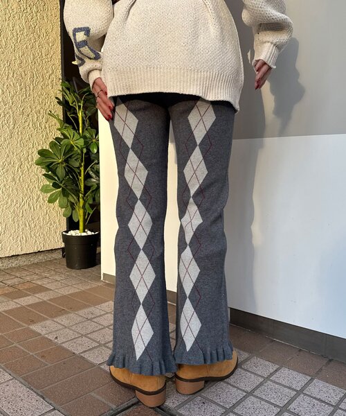 CIAOPANIC(チャオパニック)の「アーガイルニットフリルパンツ(その他パンツ・レディース・ブラウン/グレー/ベージュ・ONE SIZE)」の19枚目の写真