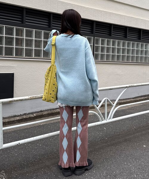 CIAOPANIC(チャオパニック)の「アーガイルニットフリルパンツ(その他パンツ・レディース・ブラウン/グレー/ベージュ・ONE SIZE)」の10枚目の写真