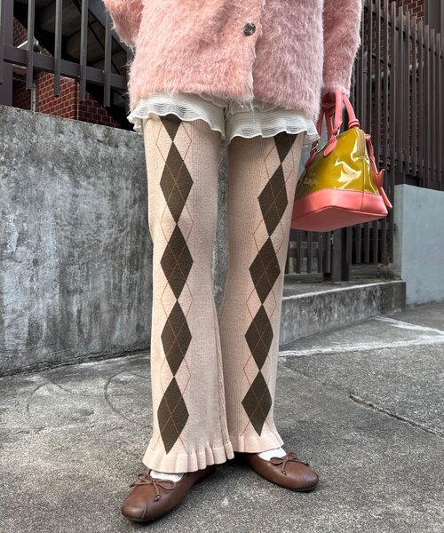 CIAOPANIC(チャオパニック)の「アーガイルニットフリルパンツ(その他パンツ・レディース・ブラウン/グレー/ベージュ・ONE SIZE)」の11枚目の写真