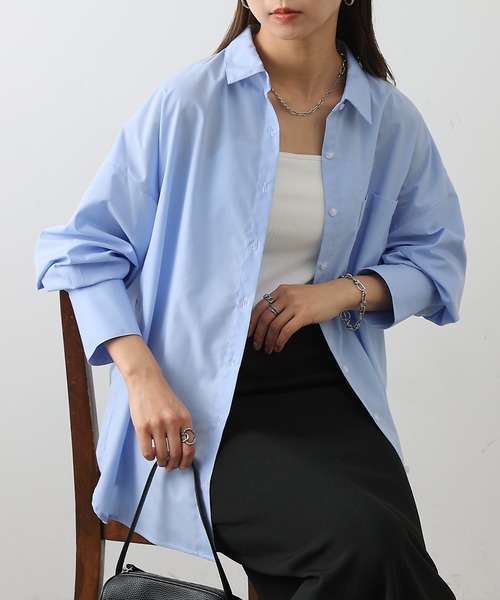 COLONY 2139（コロニートゥーワンスリーナイン）の「ボリュームビッグシャツ（シャツ/ブラウス・レディース・オフホワイト/ブルー/サックスブルー/ピンク・FREE）」の3枚目の写真