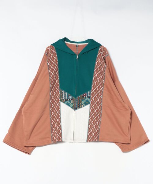 チャイハネ(チャイハネ)の「【チャイハネ】ファランナMEN'Sジップアップパーカー(パーカー・メンズ・ホワイト/ブラウン/ブラック・FREE)」の3枚目の写真