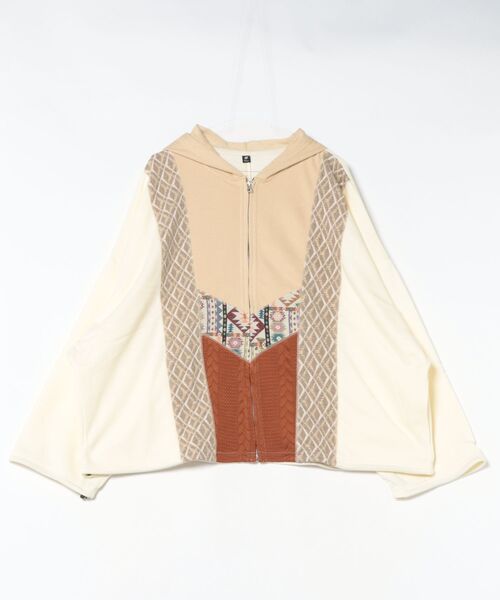 チャイハネ(チャイハネ)の「【チャイハネ】ファランナMEN'Sジップアップパーカー(パーカー・メンズ・ホワイト/ブラウン/ブラック・FREE)」の1枚目の写真