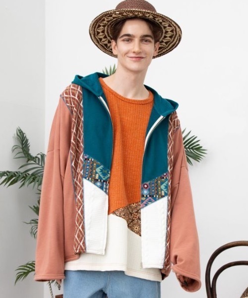 チャイハネ(チャイハネ)の「【チャイハネ】ファランナMEN'Sジップアップパーカー(パーカー・メンズ・ホワイト/ブラウン/ブラック・FREE)」の11枚目の写真