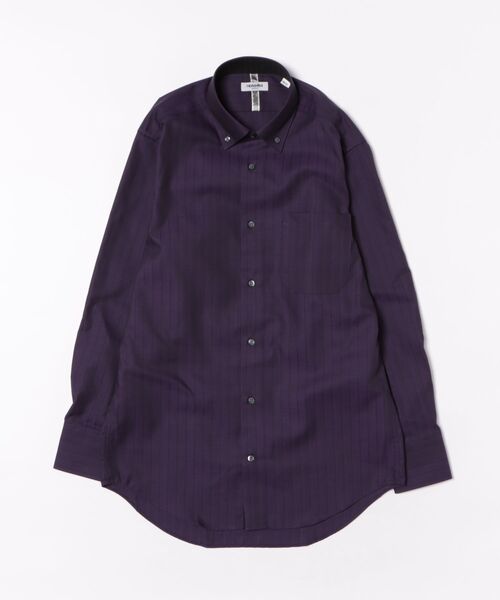 renoma HOMME（レノマオム）の「ワイシャツ メンズ イージーアイロン 綿混 ショート ボタンダウン 長袖 ビジネス ドレス NEWスタンダードフィット（ビジネスシャツ・メンズ・パープル・首回り45cm-裄丈86cm/首回り43cm-裄丈86cm/首回り43cm-裄丈82cm/首回り41cm-裄丈86cm/首回り39cm-裄丈84cm/首回り37cm-裄丈80cm/首回り41cm-裄丈82cm/首回り39cm-裄丈80cm）」の2枚目の写真