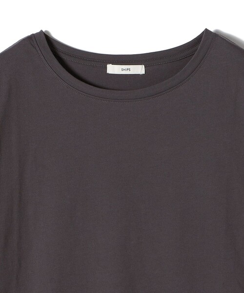 SHIPS（シップス）の「〈洗濯機可能〉オーガニックコットン ロング スリーブ TEE（Tシャツ/カットソー・レディース・オフホワイト/ブラック/ダークグレー・ONE SIZE）」の9枚目の写真