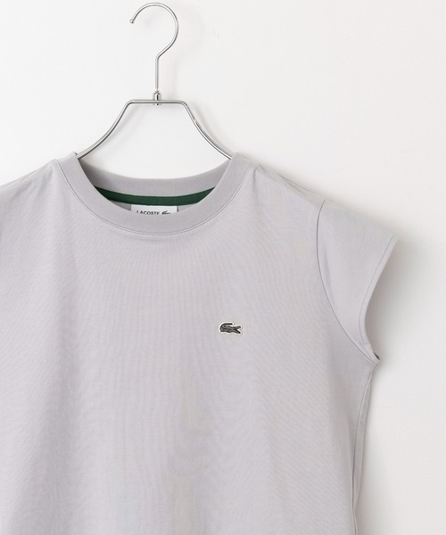 LACOSTE(ラコステ)の「【LACOSTE】ワンポイントロゴ フレンチスリーブTシャツ TF024-J-99(Tシャツ/カットソー・レディース・ライトグレー/ブラック/アイボリー・S/M)」の9枚目の写真