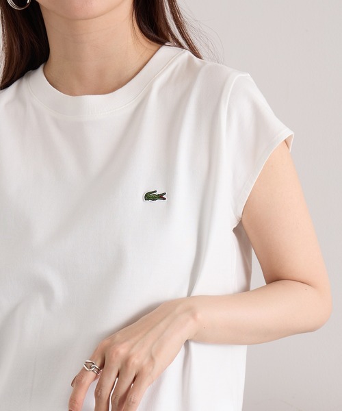 LACOSTE(ラコステ)の「【LACOSTE】ワンポイントロゴ フレンチスリーブTシャツ TF024-J-99(Tシャツ/カットソー・レディース・ライトグレー/ブラック/アイボリー・S/M)」の16枚目の写真
