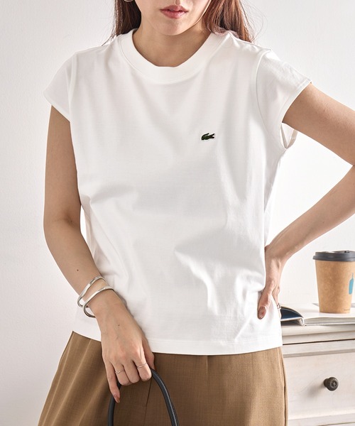 LACOSTE(ラコステ)の「【LACOSTE】ワンポイントロゴ フレンチスリーブTシャツ TF024-J-99(Tシャツ/カットソー・レディース・ライトグレー/ブラック/アイボリー・S/M)」の19枚目の写真