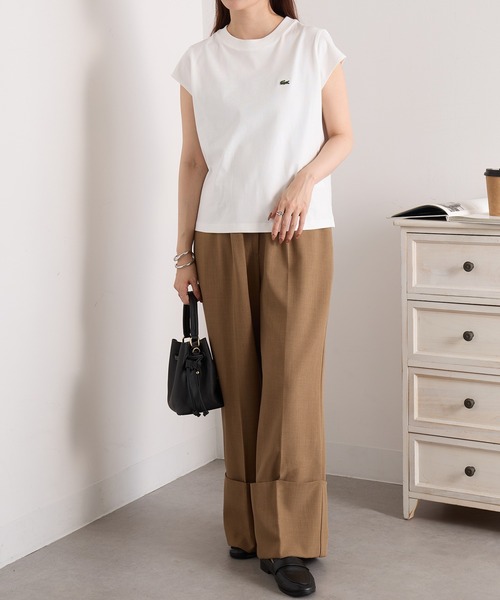 LACOSTE(ラコステ)の「【LACOSTE】ワンポイントロゴ フレンチスリーブTシャツ TF024-J-99(Tシャツ/カットソー・レディース・ライトグレー/ブラック/アイボリー・S/M)」の21枚目の写真