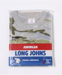 【JEMORGAN】迷彩総柄ワッフル長袖クルーネックTシャツ