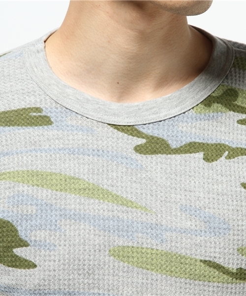 Abiding Aim（アバイディングエイム）の「【JEMORGAN】迷彩総柄ワッフル長袖クルーネックTシャツ（Tシャツ/カットソー・メンズ・グレー系カモフラージュ/グリーン系カモフラージュ・XL/S/M/L）」の6枚目の写真
