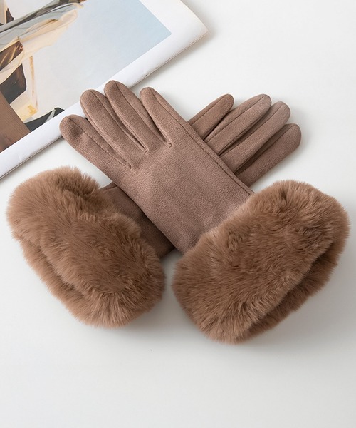 セール】blackdia ocean ファー手袋 タッチパネル対応（手袋