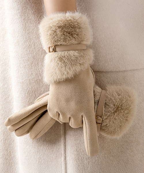 セール】blackdia ocean ファー手袋 タッチパネル対応（手袋