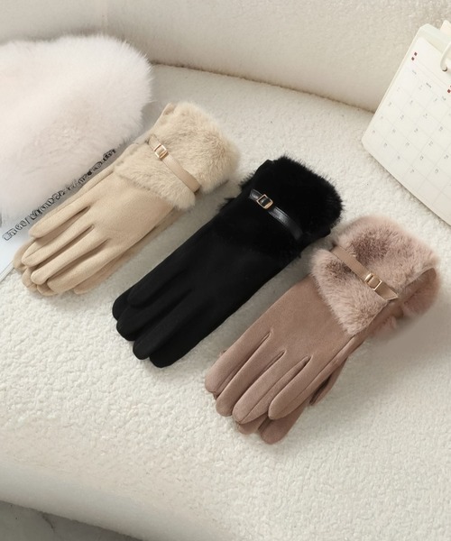 blackdia ocean ファー手袋 タッチパネル対応（手袋）｜blackdia ocean