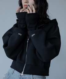 VACANCY（ヴァカンシー）の「ロゴ刺繍ダンボールZIPパーカー（パーカー）」