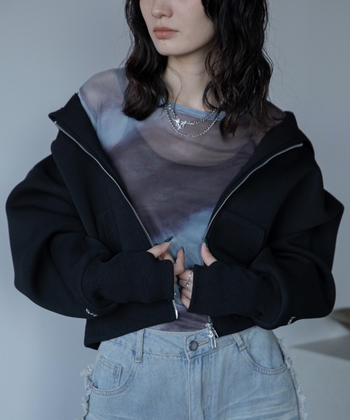 VACANCY（ヴァカンシー）の「ロゴ刺繍ダンボールZIPパーカー（パーカー・レディース・グレー/ブラック/ライトブルー/ネイビー・FREE）」の19枚目の写真