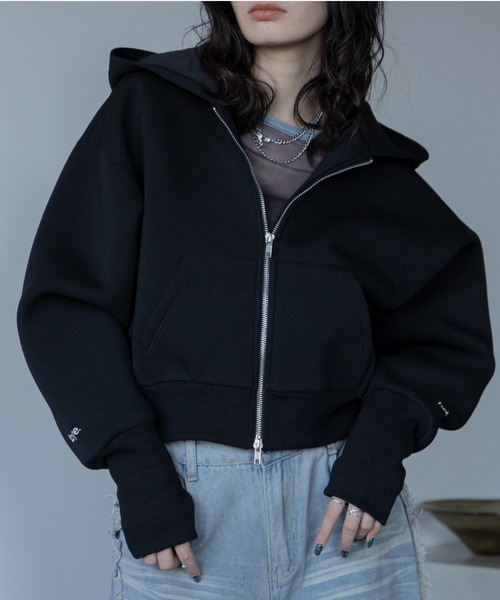 VACANCY（ヴァカンシー）の「ロゴ刺繍ダンボールZIPパーカー（パーカー・レディース・グレー/ブラック/ライトブルー/ネイビー・FREE）」の7枚目の写真