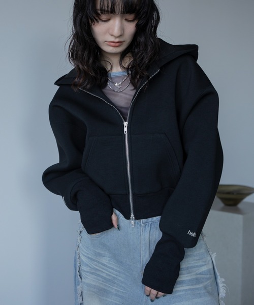 VACANCY（ヴァカンシー）の「ロゴ刺繍ダンボールZIPパーカー（パーカー・レディース・グレー/ブラック/ライトブルー/ネイビー・FREE）」の11枚目の写真