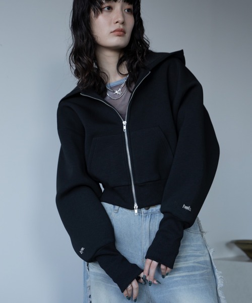 VACANCY（ヴァカンシー）の「ロゴ刺繍ダンボールZIPパーカー（パーカー・レディース・グレー/ブラック/ライトブルー/ネイビー・FREE）」の12枚目の写真