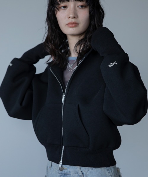 VACANCY（ヴァカンシー）の「ロゴ刺繍ダンボールZIPパーカー（パーカー・レディース・グレー/ブラック/ライトブルー/ネイビー・FREE）」の8枚目の写真