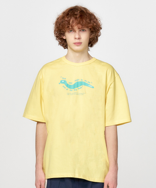 HONGWOOSUNG(ホンウソン)の「Year Of Snake T-Shirt_Yellow(Tシャツ/カットソー・メンズ・その他・S/M/L)」の1枚目の写真