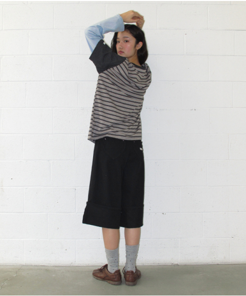 RONRON（ロンロン）の「COLOR BLOCK STRIPE LAYERED LONG SLEEVE GREY（Tシャツ/カットソー・レディース・その他・FREE）」の5枚目の写真