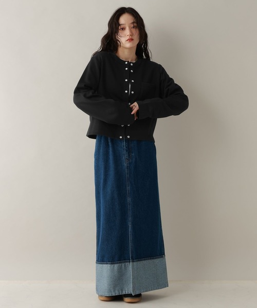 RAGEBLUE（レイジブルー）の「コンパクトクルーカーディガン（カーディガン/ボレロ・レディース・ブルー/ブラック/レッド・FREE）」の4枚目の写真