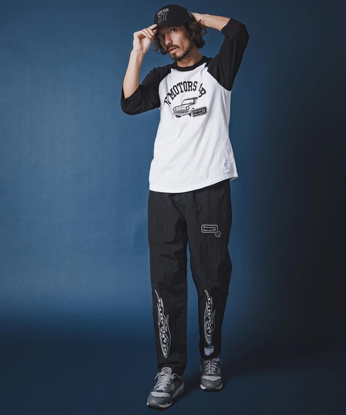 seventy seven(セブンティセブン)の「mt10168-half sleeve raglan t-shirt (77motors) ラグランTシャツ(7726S080)(Tシャツ/カットソー・メンズ・ホワイト×ネイビー/グレー系その他/ホワイト×ブラック・XL/L/M/S)」の10枚目の写真