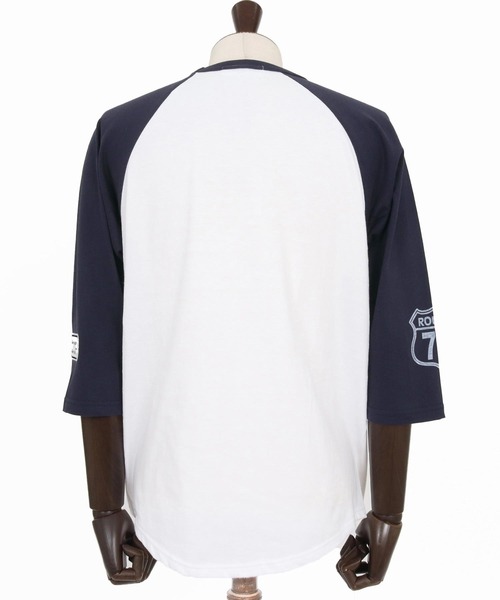 seventy seven(セブンティセブン)の「mt10168-half sleeve raglan t-shirt (77motors) ラグランTシャツ(7726S080)(Tシャツ/カットソー・メンズ・ホワイト×ネイビー/グレー系その他/ホワイト×ブラック・XL/L/M/S)」の20枚目の写真