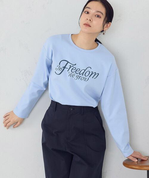 COMME CA ISM(コムサイズム)の「ロゴ ロンT(Tシャツ/カットソー・レディース・ホワイト/ブラック/サックスブルー・SMALL/MEDIUM/LARGE/X-LARGE)」の3枚目の写真
