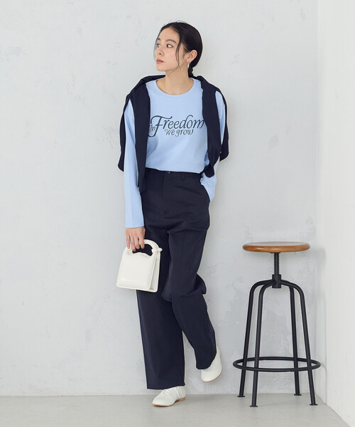 COMME CA ISM(コムサイズム)の「ロゴ ロンT(Tシャツ/カットソー・レディース・ホワイト/ブラック/サックスブルー・SMALL/MEDIUM/LARGE/X-LARGE)」の18枚目の写真