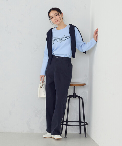 COMME CA ISM(コムサイズム)の「ロゴ ロンT(Tシャツ/カットソー・レディース・ホワイト/ブラック/サックスブルー・SMALL/MEDIUM/LARGE/X-LARGE)」の19枚目の写真