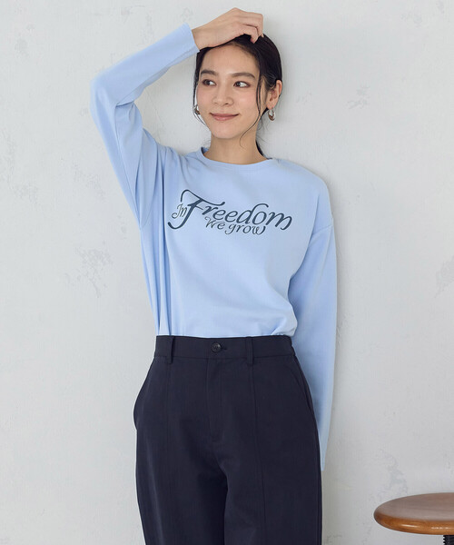 COMME CA ISM(コムサイズム)の「ロゴ ロンT(Tシャツ/カットソー・レディース・ホワイト/ブラック/サックスブルー・SMALL/MEDIUM/LARGE/X-LARGE)」の20枚目の写真
