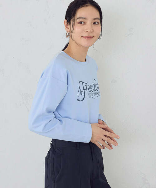 COMME CA ISM(コムサイズム)の「ロゴ ロンT(Tシャツ/カットソー・レディース・ホワイト/ブラック/サックスブルー・SMALL/MEDIUM/LARGE/X-LARGE)」の21枚目の写真