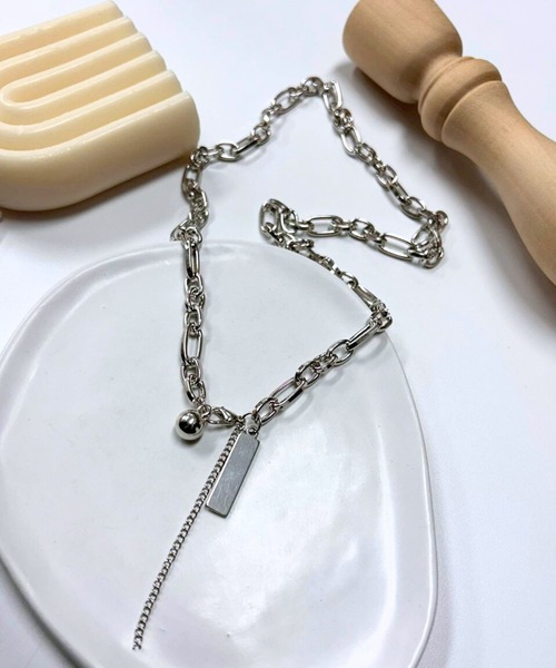 Bz》【456810】ボールチャームチェーンネックレス(RZ)（ネックレス