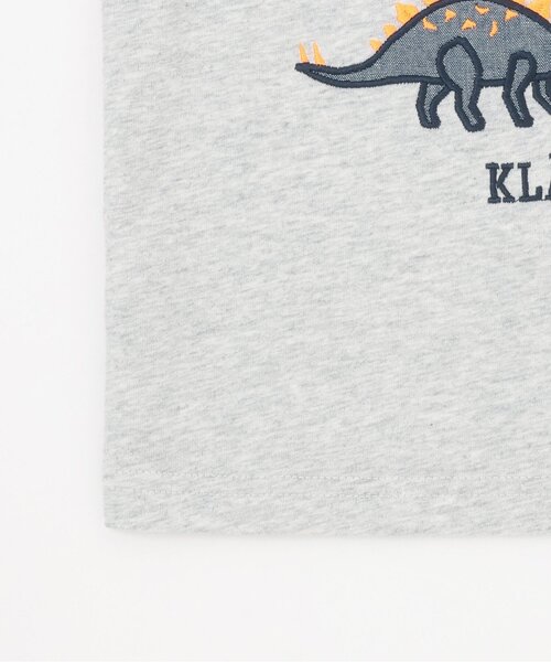 kladskap（クレードスコープ）の「恐竜アップリケ袖ライン長袖Tシャツ（Tシャツ/カットソー・キッズ・ライトカーキ/トップグレー・130cm/120cm/110cm/100cm/90cm）」の6枚目の写真
